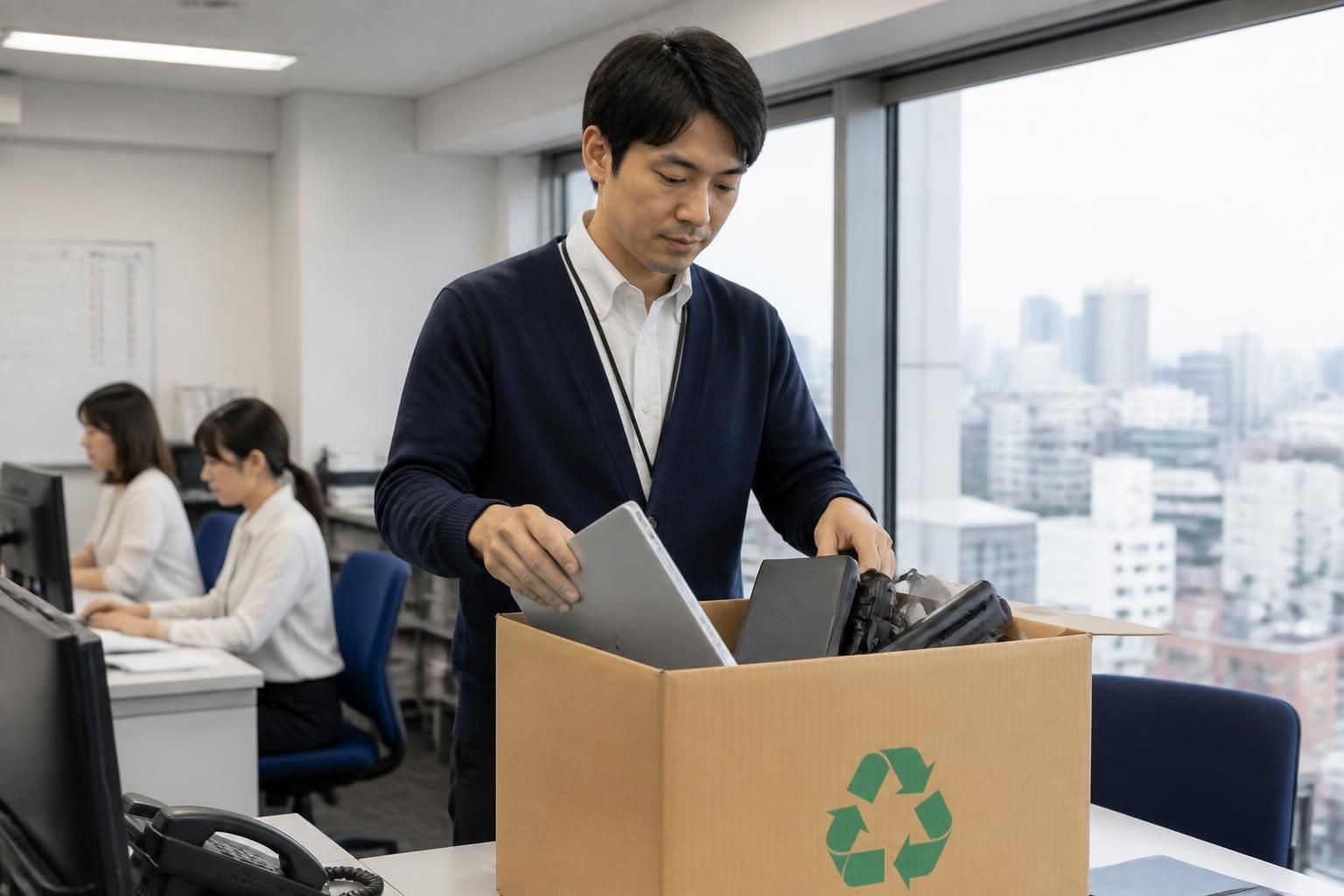 回収は宅配便で自宅まで来てくれ、梱包も簡単